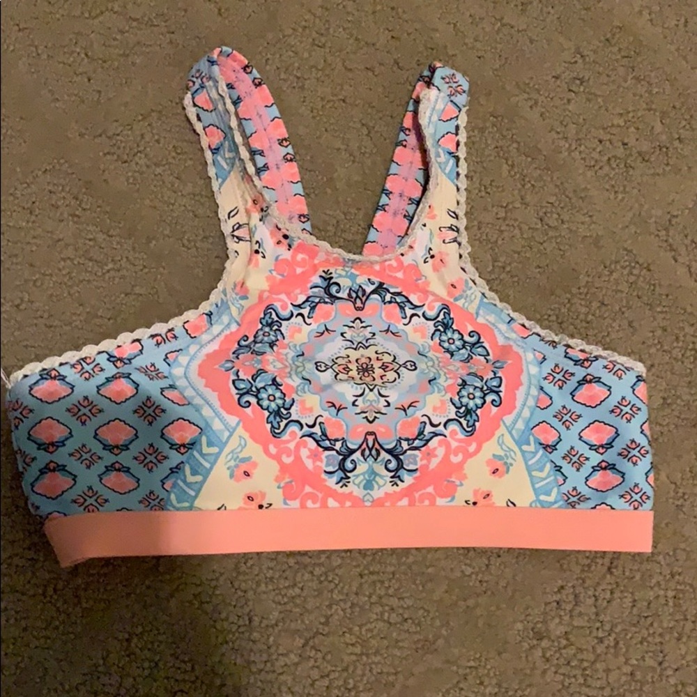 High neck swim top